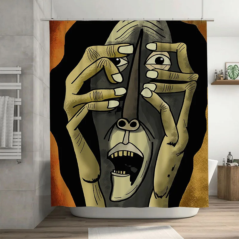 Gold Tone Horror Art Shower Curtain with Creepy Illustration for Bathroom Decor T2103A8-3D54
Gold Tone Horror Art Shower Curtain with Creepy Illustration for Bathroom Decor T2103A8-3D54
