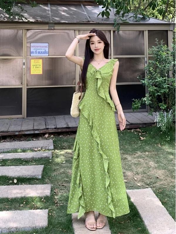 plus Size Women's Fashion Green Long Sleeveless V-Neck Waist-Cinched Hemmed Dress Summer New Style Korean Commute Wind A-Line...
plus Size Women's Fashion Green Long Sleeveless V-Neck Waist-Cinched Hemmed Dress Summer New Style Korean Commute Wind A-Line...