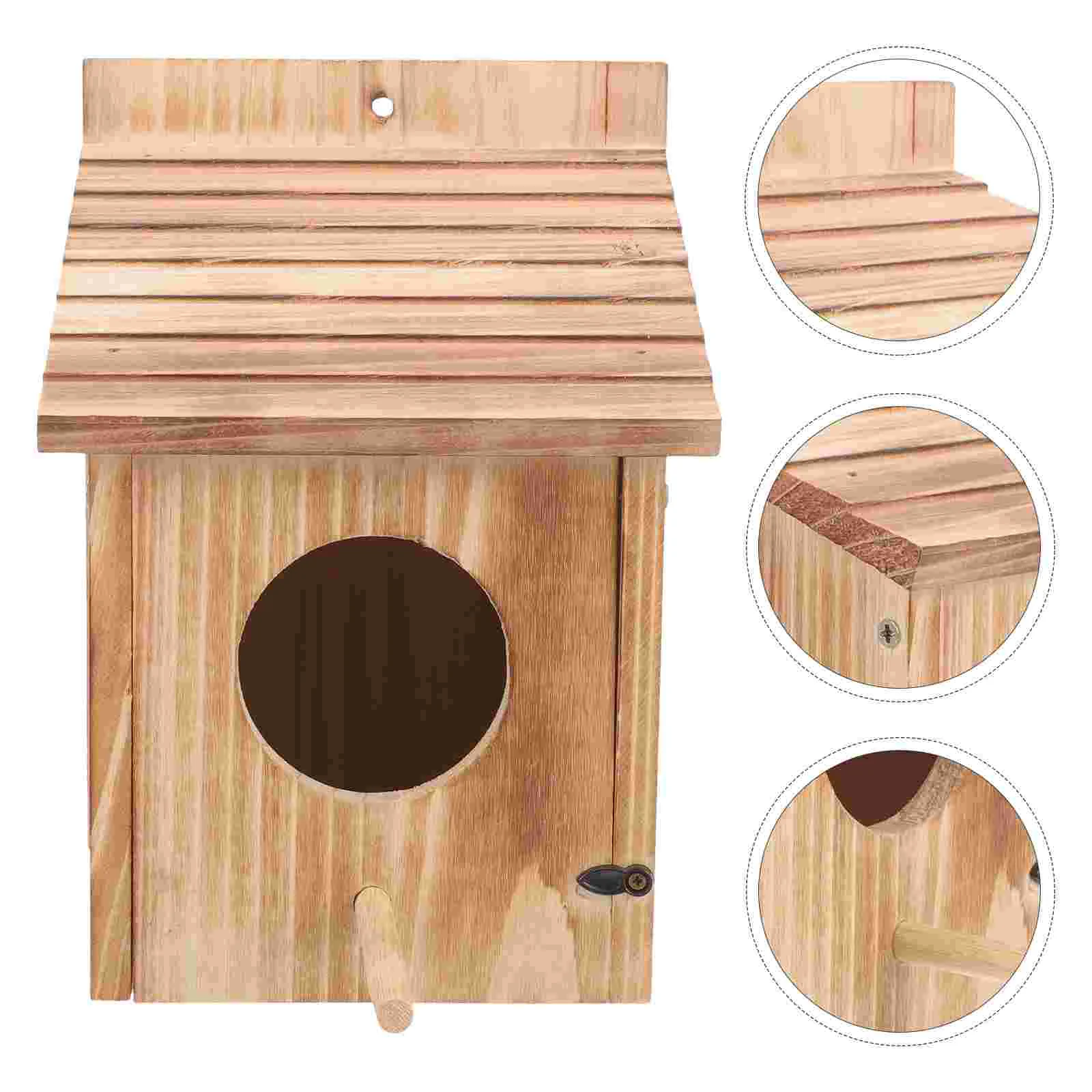 Wooden House 15x16x21 5cm Outdoor Nesting Box Hanging Garden Bird Cage Safe Comfortable Warm Home Attract Birds Natural View
Wooden House 15x16x21 5cm Outdoor Nesting Box Hanging Garden Bird Cage Safe Comfortable Warm Home Attract Birds Natural View