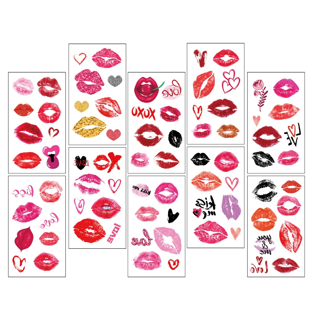 10 Pcs Valentine's Day Lip Stickers Temporary Kiss Body Safe Skin Friendly Romantic Occasions Party Wedding Red
10 Pcs Valentine's Day Lip Stickers Temporary Kiss Body Safe Skin Friendly Romantic Occasions Party Wedding Red