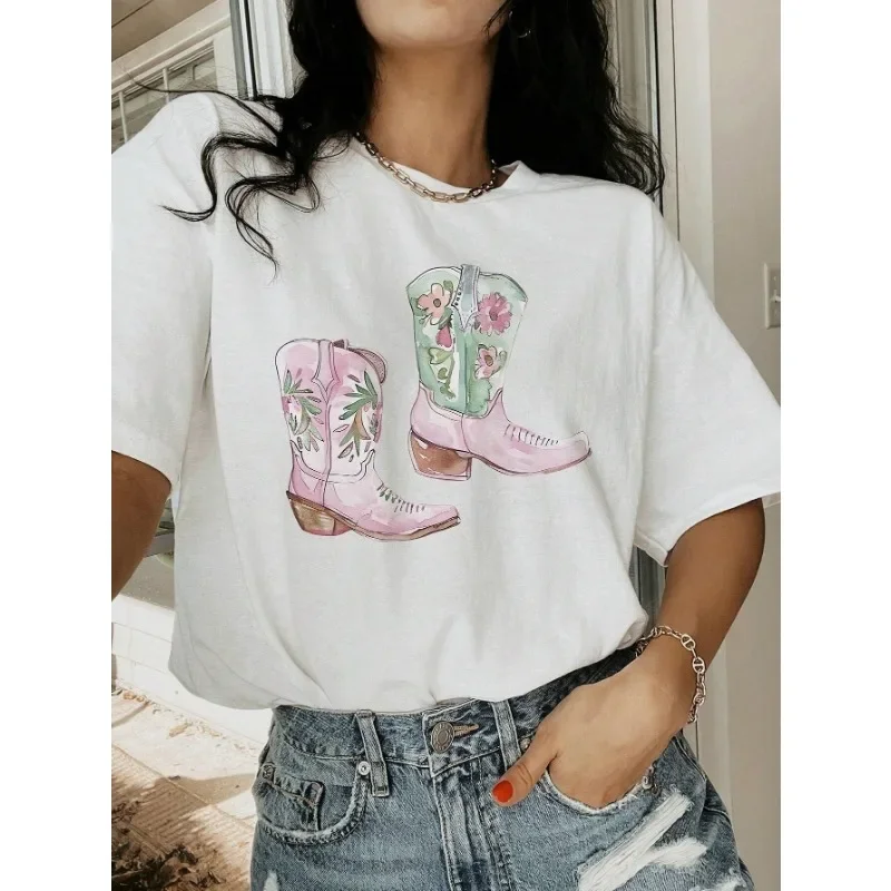 Summer American Women Boots Pattern Funny Print Cotton T-shirt Fashion Ins Loose Personality Casual Retro Couple T-shirt
Summer American Women Boots Pattern Funny Print Cotton T-shirt Fashion Ins Loose Personality Casual Retro Couple T-shirt