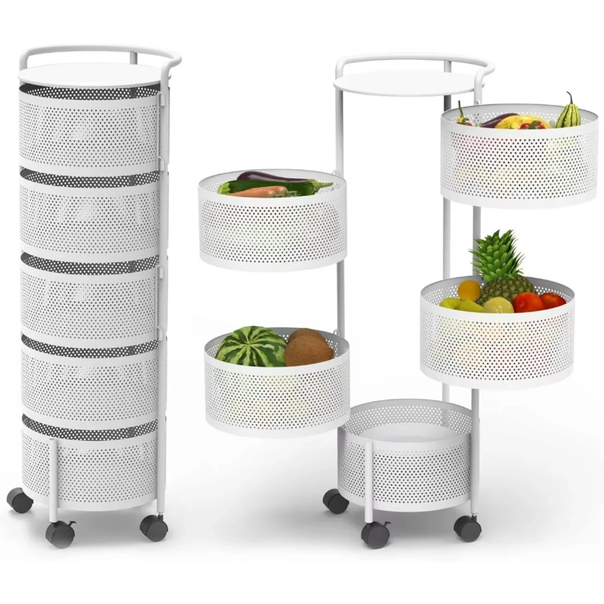 JAQ Rotating Fruit Basket, 5-Tier Metal Sturdy Kitchen Rack Shelf Carts Assembly on Rolling Wheels Drunk elephent skin care
JAQ Rotating Fruit Basket, 5-Tier Metal Sturdy Kitchen Rack Shelf Carts Assembly on Rolling Wheels Drunk elephent skin care