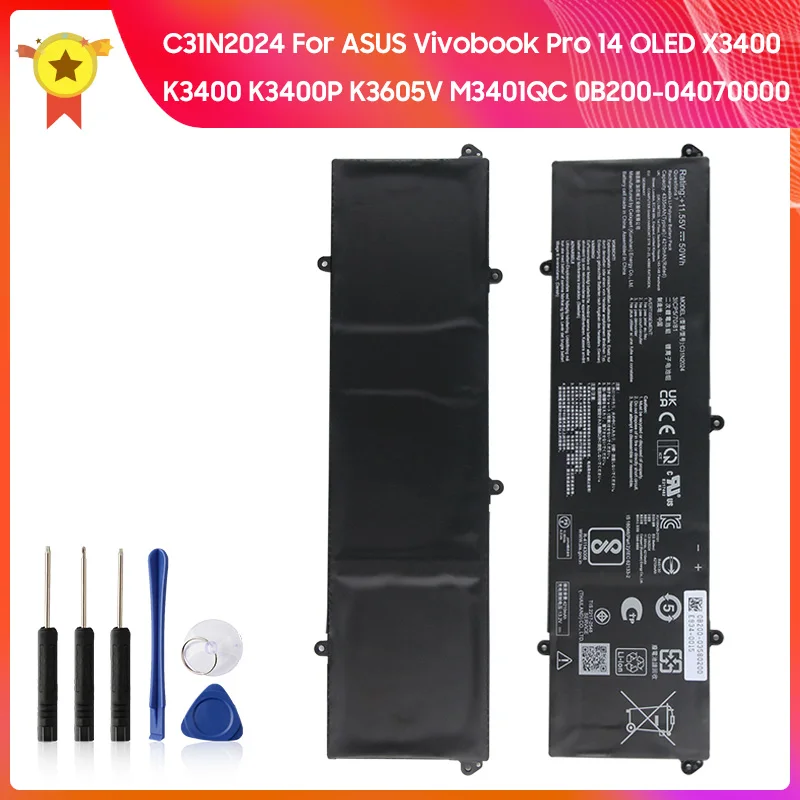 C31N2024 For ASUS Vivobook Pro 14 15 OLED K3400 X3400 K3400P 0B200-04070000 Replacement Battery With Tool 4335mAh
C31N2024 For ASUS Vivobook Pro 14 15 OLED K3400 X3400 K3400P 0B200-04070000 Replacement Battery With Tool 4335mAh