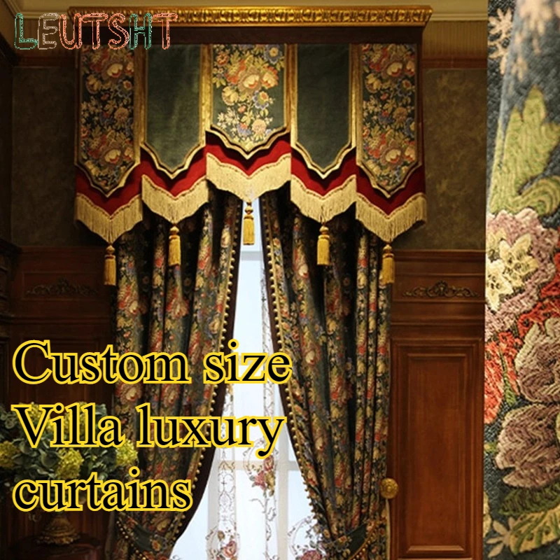 Custom Size Retro Curtains American Green Villa High Windows High Chenille Bedroom Living Room European Style Luxury French
Custom Size Retro Curtains American Green Villa High Windows High Chenille Bedroom Living Room European Style Luxury French