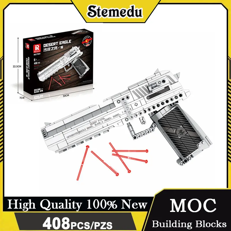 Tactical Equipment Simulation Series Building Block 408PCS Desert Eagle Model DIY Assemble Brick Toys For Kid Boy Birthday Gift
Tactical Equipment Simulation Series Building Block 408PCS Desert Eagle Model DIY Assemble Brick Toys For Kid Boy Birthday Gift