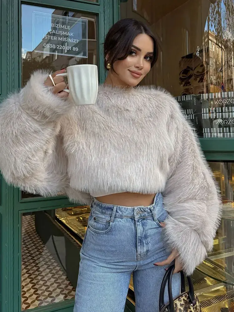 HH Women's Autumn Fashion Faux Fur Short Pullover Women Solid Long Sleeves Round Neck Casual Top Vintage Streetwear Tops
HH Women's Autumn Fashion Faux Fur Short Pullover Women Solid Long Sleeves Round Neck Casual Top Vintage Streetwear Tops