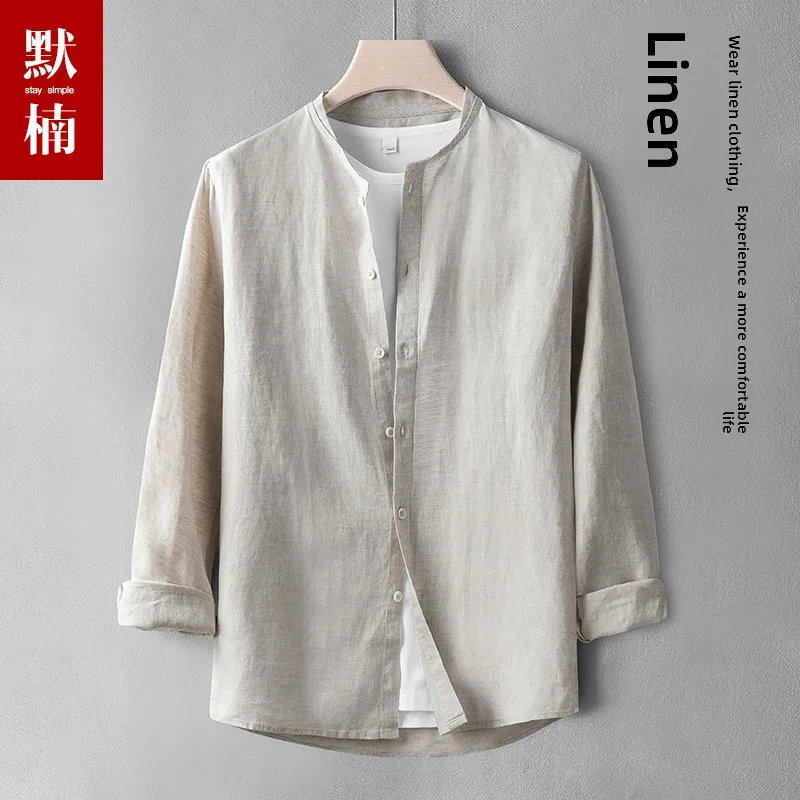 Men's Linen Shirt Long Sleeve Casual Thin Outerwear Spring Summer New Style Pure Color Versatile Mid-Year Shirt French Style
Men's Linen Shirt Long Sleeve Casual Thin Outerwear Spring Summer New Style Pure Color Versatile Mid-Year Shirt French Style