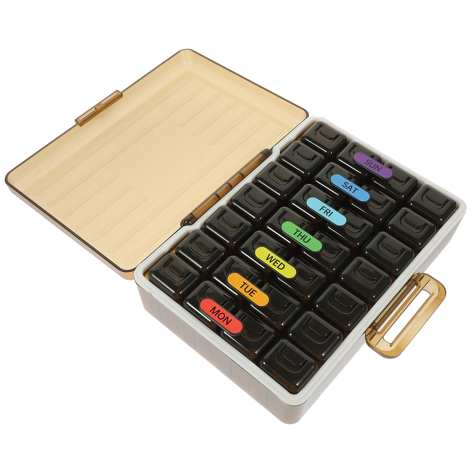 Pill ganizer Wear resistant Case Detachable 7 Day Medicine Box Storage Compact Lightweight Portable ABS Material
Pill ganizer Wear resistant Case Detachable 7 Day Medicine Box Storage Compact Lightweight Portable ABS Material