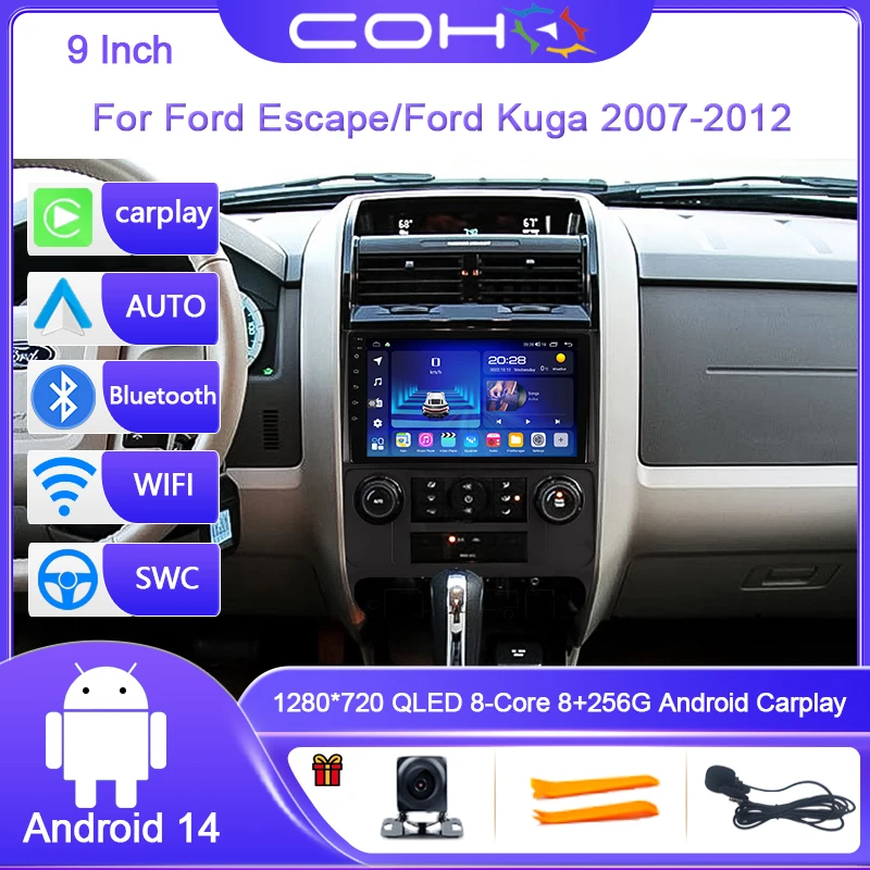 9 Inch For Ford Escape/Ford Kuga 2007-2012 Screen Android 14 8-Core Car Multimedia Player Stereo Receiver Radio GPS 4G WIFI
9 Inch For Ford Escape/Ford Kuga 2007-2012 Screen Android 14 8-Core Car Multimedia Player Stereo Receiver Radio GPS 4G WIFI