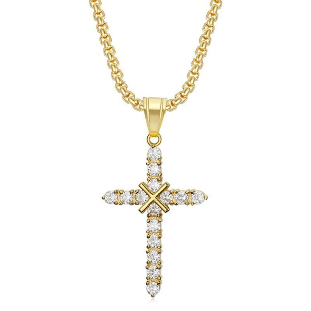 Luxury Iced Out Bling CZ Small Cross Pendant Gold Silver Color Stainless Steel Zirconia Tennis Necklace for Woman Man Jewelry
Luxury Iced Out Bling CZ Small Cross Pendant Gold Silver Color Stainless Steel Zirconia Tennis Necklace for Woman Man Jewelry