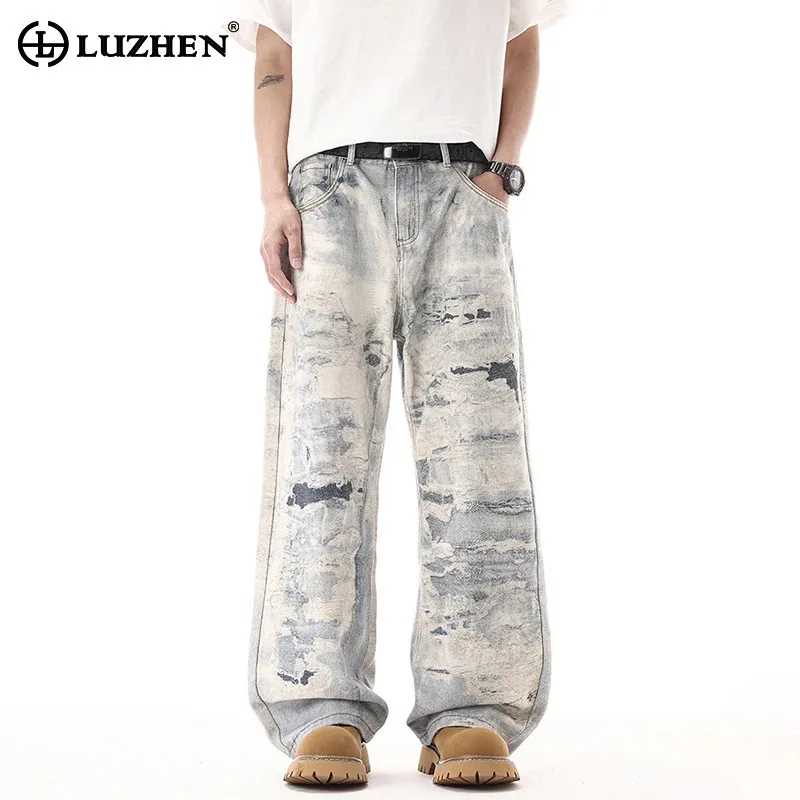 LUZHEN 2025 New Personalized Printed Wornout Design Straight Denim Pants Men's Trendy Streetwear Wide Leg Casual Jeans JY2148
LUZHEN 2025 New Personalized Printed Wornout Design Straight Denim Pants Men's Trendy Streetwear Wide Leg Casual Jeans JY2148