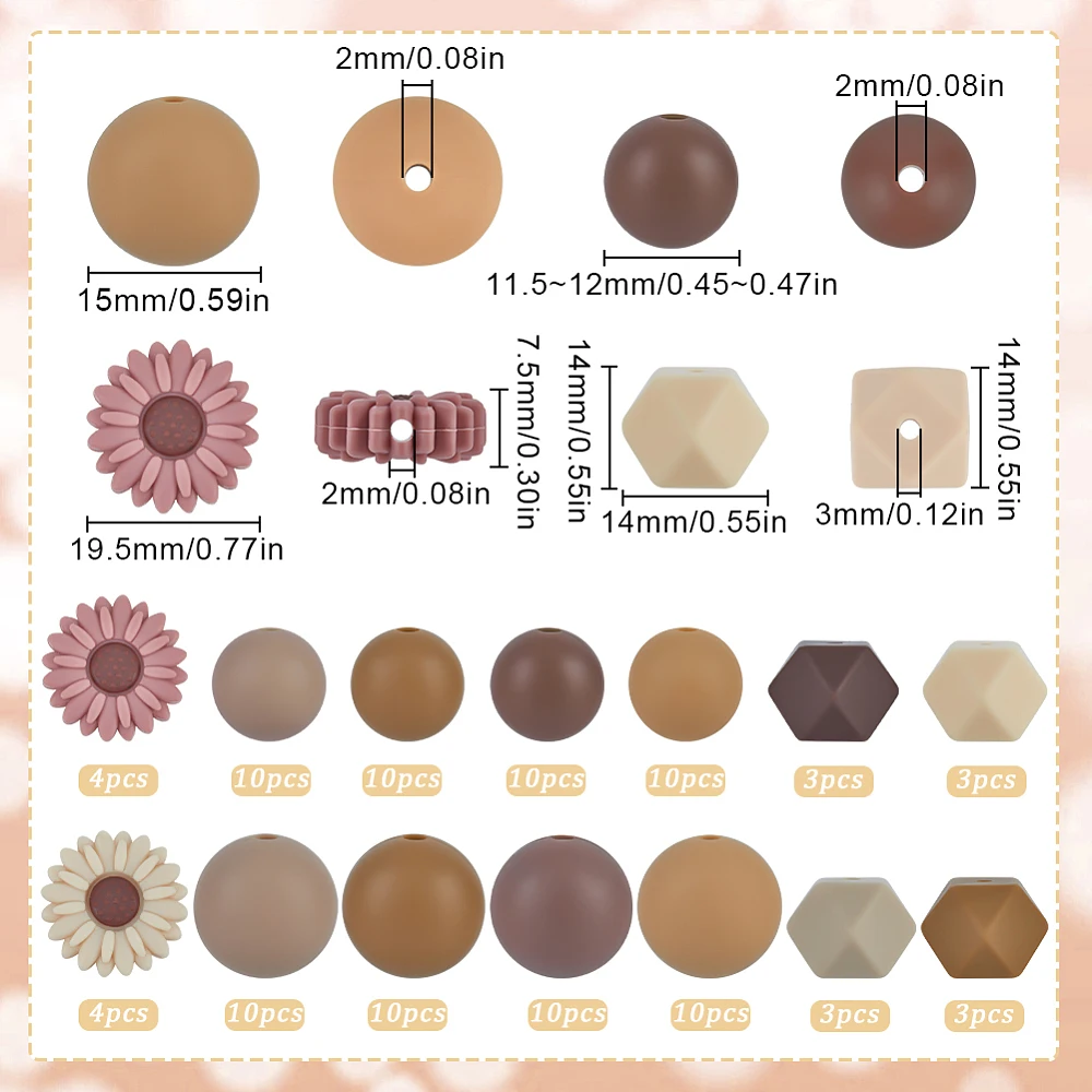 100Pcs 14 Styles Daisy Food Grade Eco-Friendly Focal Beads Camel 11.5~19.5x7.5~15mm Hole: 2~3mm
100Pcs 14 Styles Daisy Food Grade Eco-Friendly Focal Beads Camel 11.5~19.5x7.5~15mm Hole: 2~3mm