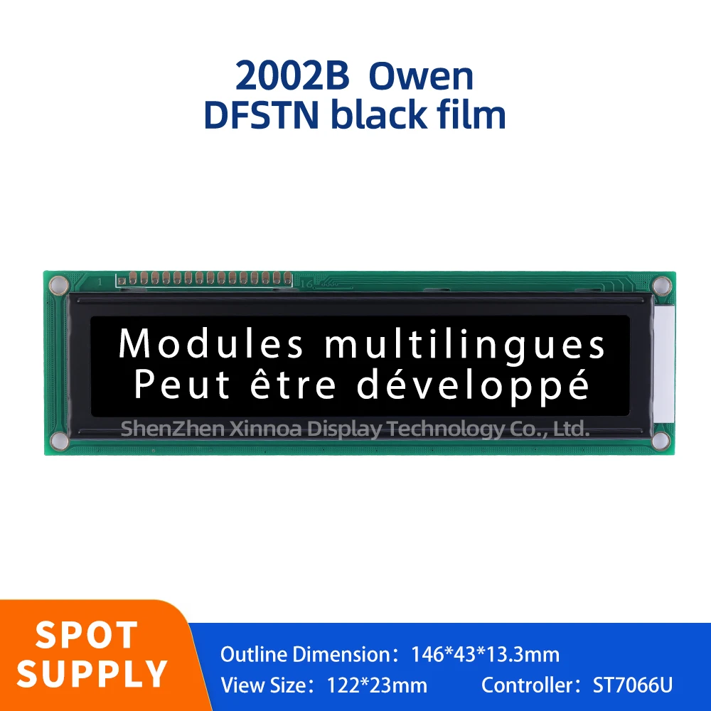 Quality Assurance Dual Row Interface Module 2002 LCD 2.6 Inches DFSTN Black Film White Text European 2002B Character LCD Module
Quality Assurance Dual Row Interface Module 2002 LCD 2.6 Inches DFSTN Black Film White Text European 2002B Character LCD Module