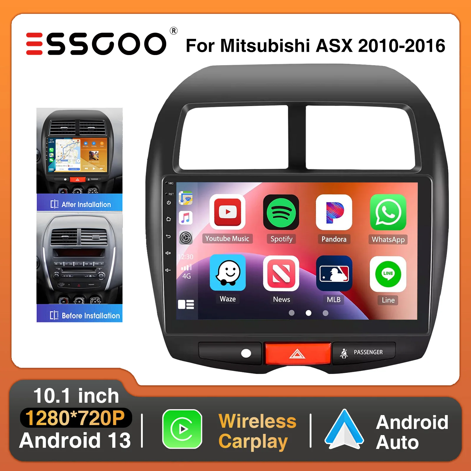 ESSGOO 10,1 "Android 13 Carplay/автомобильная стереосистема для Mitsubishi ASX 2010-2016 Android авто радио сенсорный экран GPS Nav BT FM USB SWC
ESSGOO 10,1 "Android 13 Carplay/автомобильная стереосистема для Mitsubishi ASX 2010-2016 Android авто радио сенсорный экран GPS Nav BT FM USB SWC