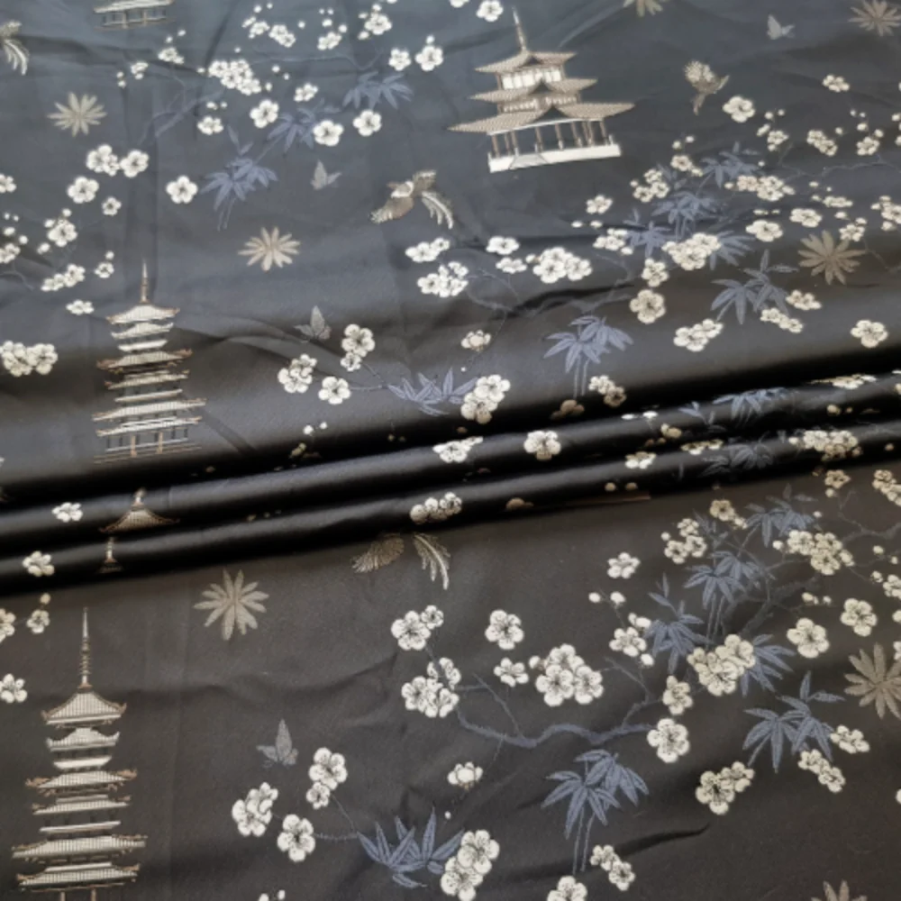 Black Jacquard Gold Brocade Fabric for Diy Sewing Cheongsam Dress Windbreaker Ethnic Costumes Traditional Garments Cloth
Black Jacquard Gold Brocade Fabric for Diy Sewing Cheongsam Dress Windbreaker Ethnic Costumes Traditional Garments Cloth