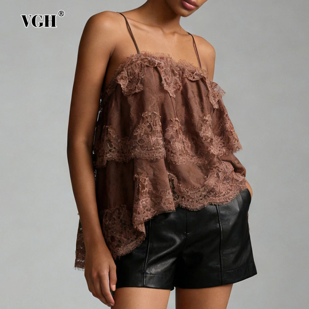 Элегантные кружевные блузки во французском стиле VGH для женщин, с квадратным воротником, без рукавов, летние, стройнящие, милые, для вечеринок, женская мода
Элегантные кружевные блузки во французском стиле VGH для женщин, с квадратным воротником, без рукавов, летние, стройнящие, милые, для вечеринок, женская мода