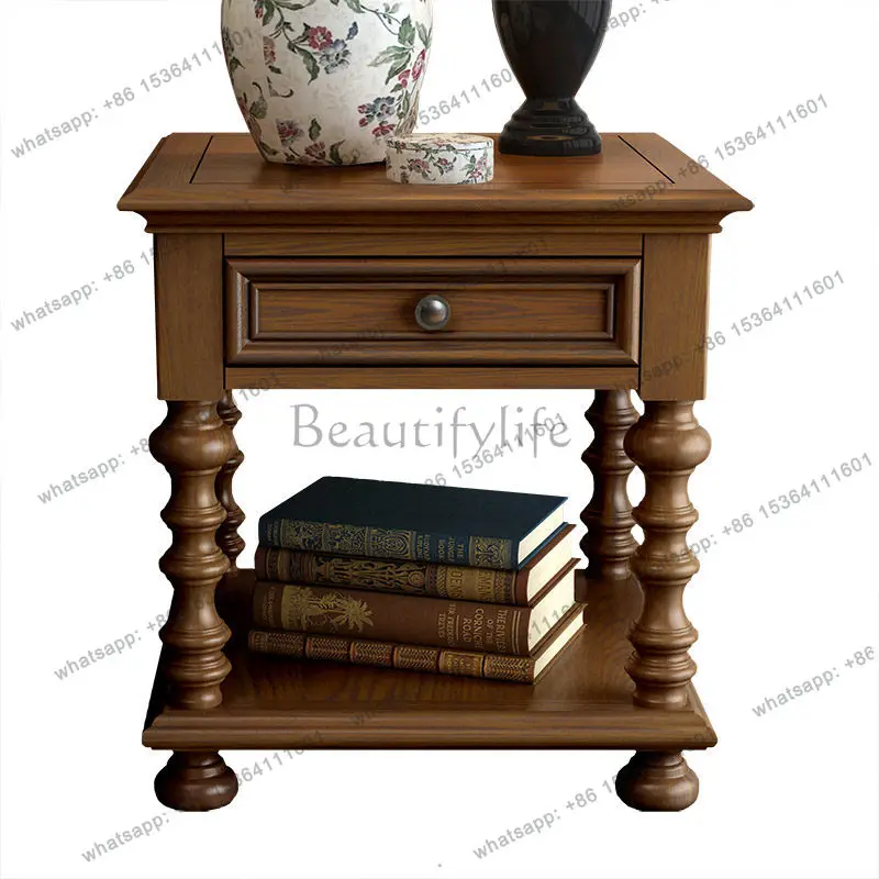 American country solid wood bedside table, living room corner phone, small coffee table, old and retro
American country solid wood bedside table, living room corner phone, small coffee table, old and retro