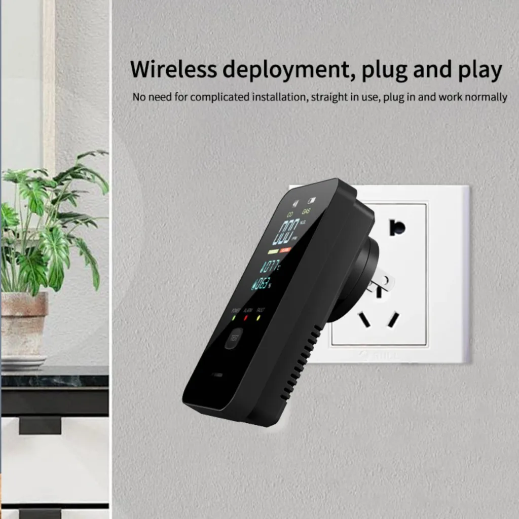4 in1 Gas CO Detector Carbon Monoxide Detector Plug in Natural Gas Detector Temperature Humidity Gas Alarm For Home RV Travel
4 in1 Gas CO Detector Carbon Monoxide Detector Plug in Natural Gas Detector Temperature Humidity Gas Alarm For Home RV Travel