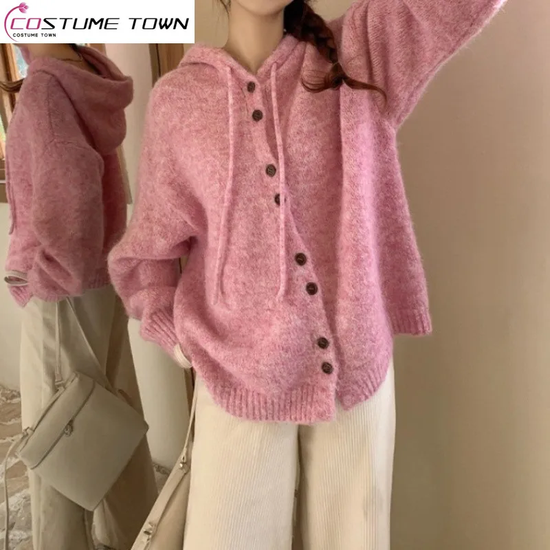 Autumn and Winter New Solid Color Hooded Knitted Cardigan for Women Soft and Loose Elegant Women's Sweater Jacket
Autumn and Winter New Solid Color Hooded Knitted Cardigan for Women Soft and Loose Elegant Women's Sweater Jacket