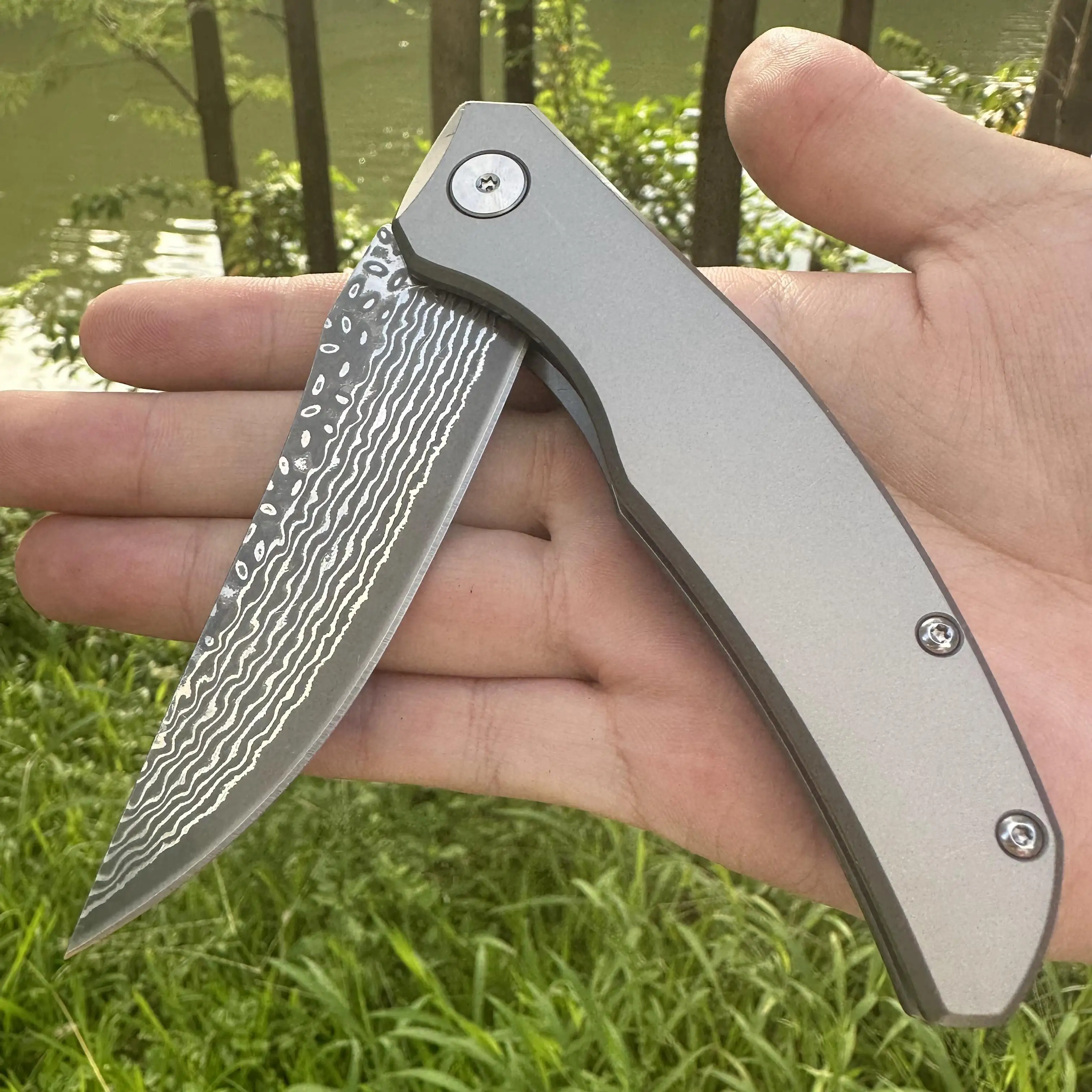 Topwell Arttisan Handmade Folding Knife Top Quality M390/Damascus Blade Titannium Handle Ball Bearing Collection EDC Men Gift
Topwell Arttisan Handmade Folding Knife Top Quality M390/Damascus Blade Titannium Handle Ball Bearing Collection EDC Men Gift