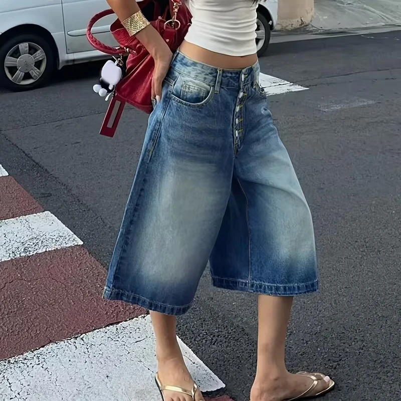 Women's Shorts Denim Shorts Casual Loose Fit Stretch Bermuda Jean Shorts for Summer Street Style
Women's Shorts Denim Shorts Casual Loose Fit Stretch Bermuda Jean Shorts for Summer Street Style