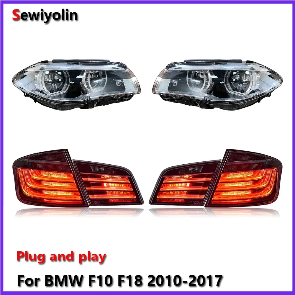 Автомобильные светодиодные фары + задние фонари в сборе для BMW F10 F18 2010-2017 авто противотуманные фары DRL тормозной указатель поворота Plug and Play
Автомобильные светодиодные фары + задние фонари в сборе для BMW F10 F18 2010-2017 авто противотуманные фары DRL тормозной указатель поворота Plug and Play