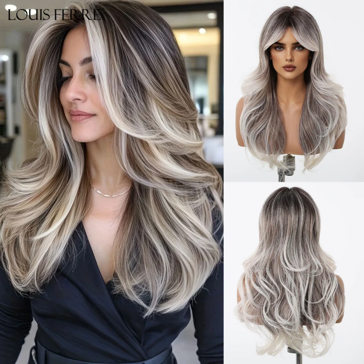 Ombre Gray Blonde Body Wave Wigs Long Synthetic Hair With Side Bangs For Women Natural Looking Party Cosplay Wig Heat Resistant
Ombre Gray Blonde Body Wave Wigs Long Synthetic Hair With Side Bangs For Women Natural Looking Party Cosplay Wig Heat Resistant