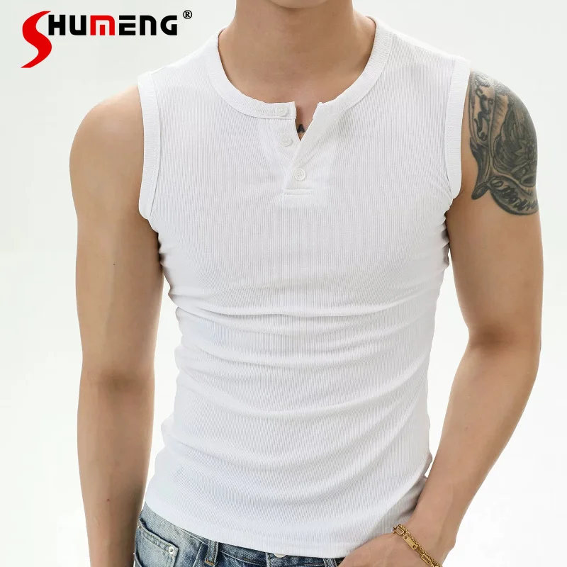 2026 Men's Summer Solid Color Tops Cool Comfort Slim Round Neck Knitted Vests High Elastic Breathable Fitness Sleeveless T-Shirt
2026 Men's Summer Solid Color Tops Cool Comfort Slim Round Neck Knitted Vests High Elastic Breathable Fitness Sleeveless T-Shirt