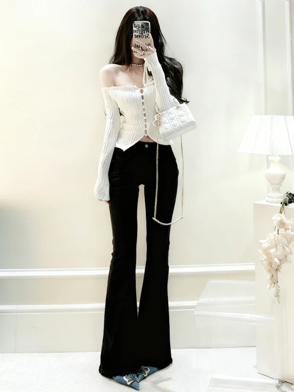 High Waist Fce Lined Bootcut Jeans Slim Fit Thiened Bla And White Korean Sle Autumn Winter New Arrival Women's Jeans
High Waist Fce Lined Bootcut Jeans Slim Fit Thiened Bla And White Korean Sle Autumn Winter New Arrival Women's Jeans