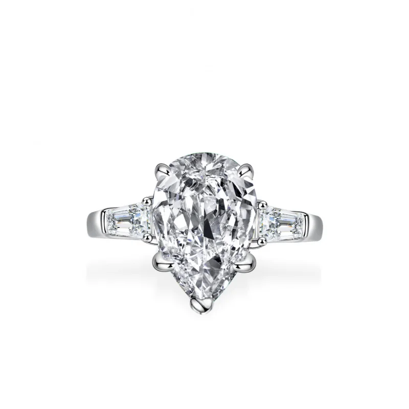 S925 Silver Women, Luxury Pear-Shaped Drop , 4 Carat Ring,-Border European and American Styl
S925 Silver Women, Luxury Pear-Shaped Drop , 4 Carat Ring,-Border European and American Styl