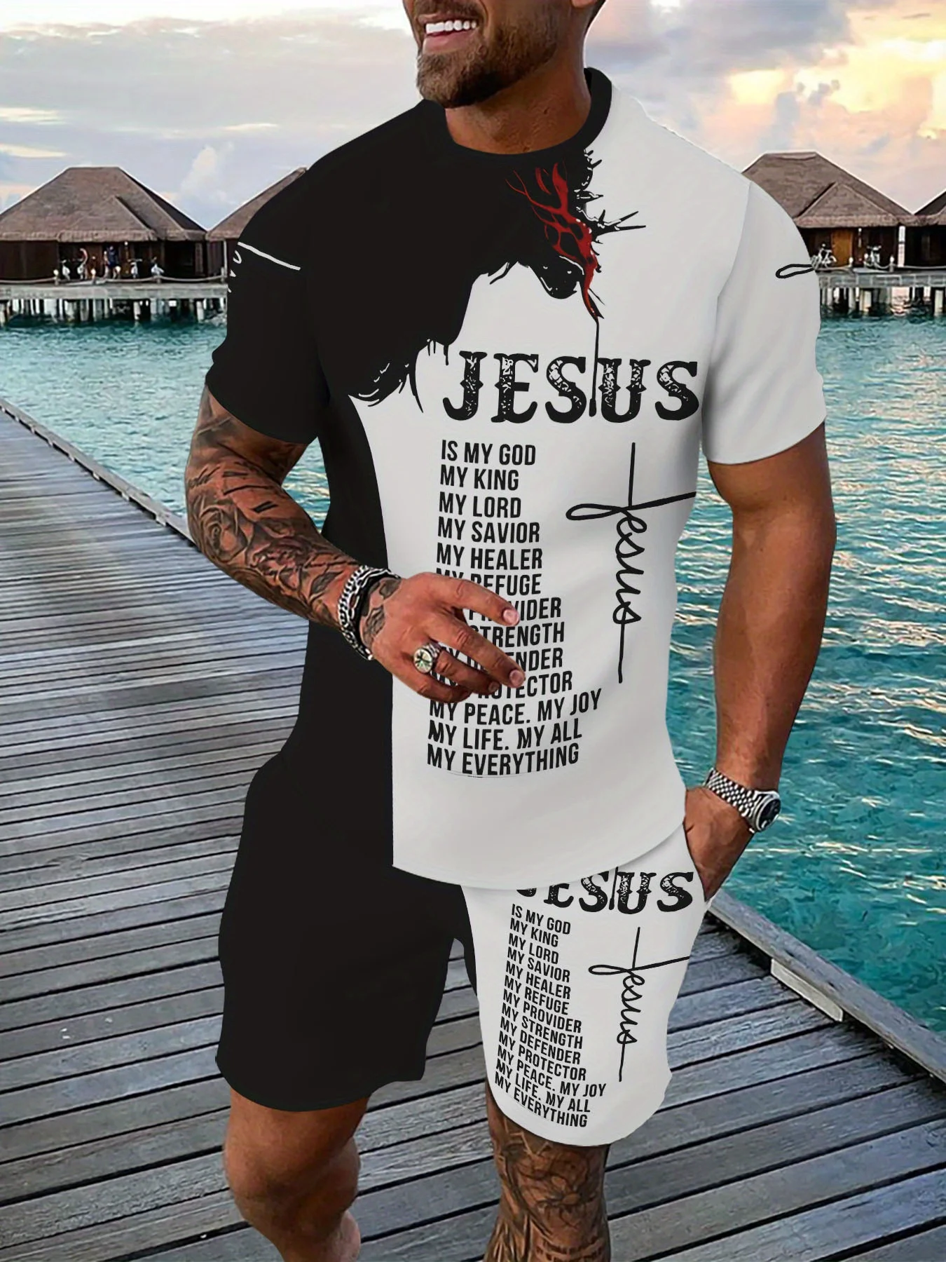 Summer 2025 New men's fashion set 3D printed casual daily wear polyester fiber breathable and quick-drying
Summer 2025 New men's fashion set 3D printed casual daily wear polyester fiber breathable and quick-drying