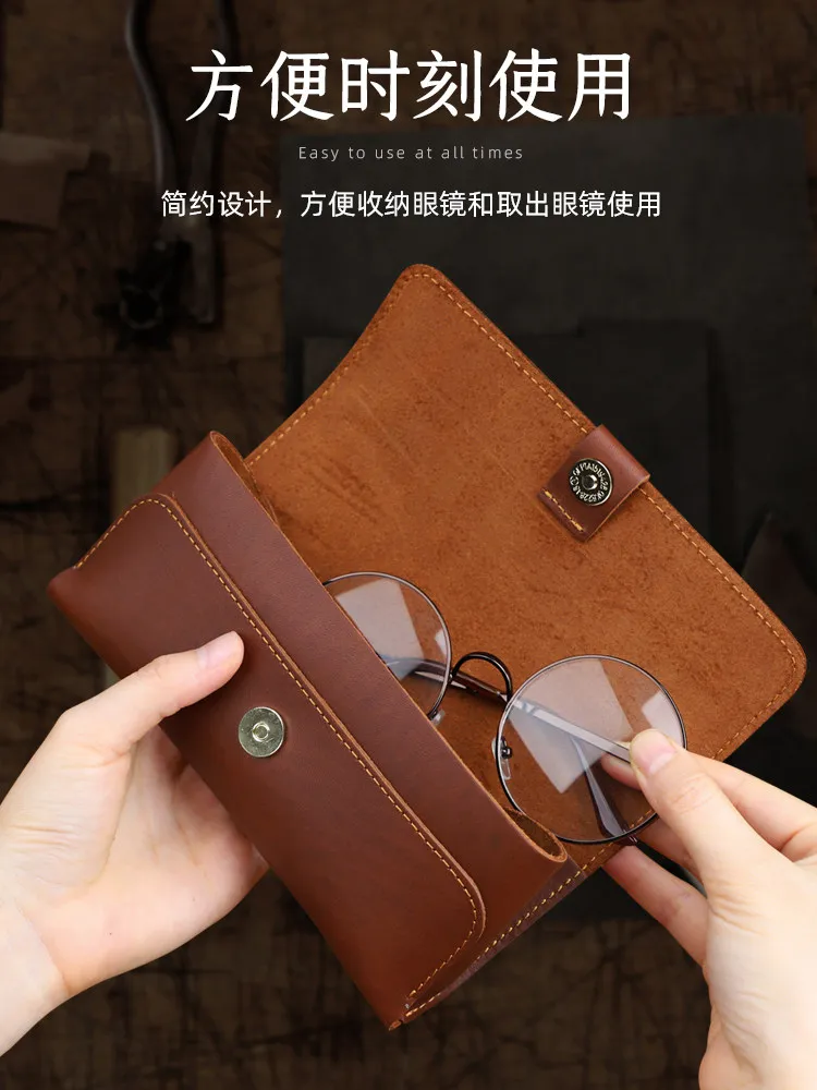 Handmade Genuine Leather Sunglasses First Layer Cowhide Drop-Resistant Men's and Women's Myopia Portable Glasses Bag
Handmade Genuine Leather Sunglasses First Layer Cowhide Drop-Resistant Men's and Women's Myopia Portable Glasses Bag