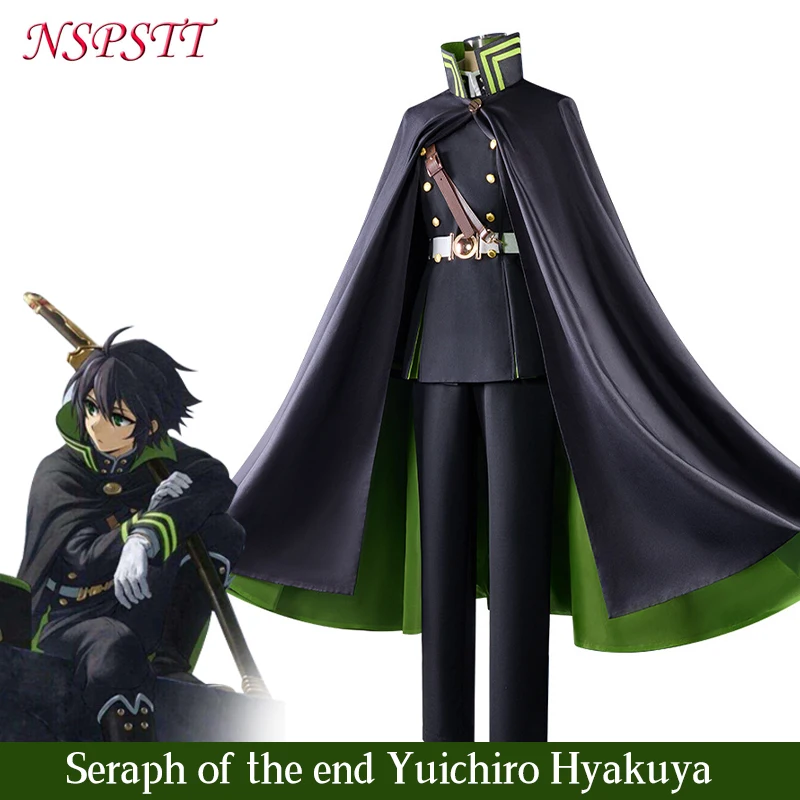 NSPSTT Seraph of The End Yuichiro Hyakuya Cosplay Costume Owari No Seraph Black Military Uniform Cloak Halloween
NSPSTT Seraph of The End Yuichiro Hyakuya Cosplay Costume Owari No Seraph Black Military Uniform Cloak Halloween