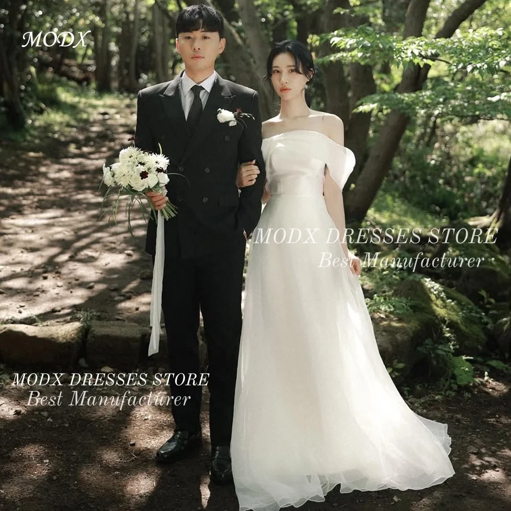 MODX Simple Ivory Off-shoulder Organza A-Line Korean Wedding Dress Women Bridal Gown Vestidos Novias Boda 2026
MODX Simple Ivory Off-shoulder Organza A-Line Korean Wedding Dress Women Bridal Gown Vestidos Novias Boda 2026