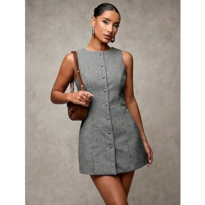 Casual Plaid round Ne Button up ort Sve Women's Top Comfortable Breathable Autumn Wear Seven Quarter Sve Length
Casual Plaid round Ne Button up ort Sve Women's Top Comfortable Breathable Autumn Wear Seven Quarter Sve Length