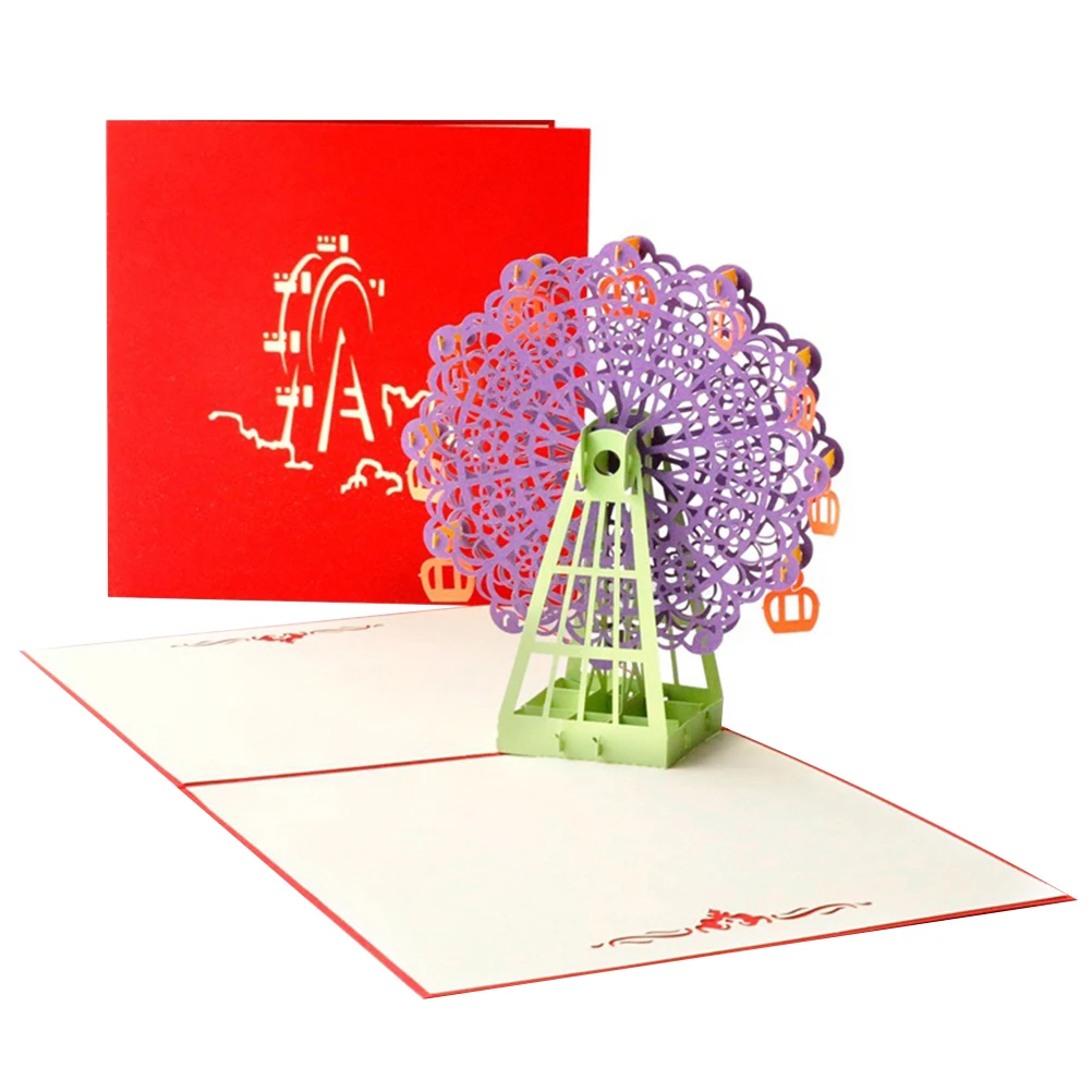 3D Ferris Wheel Greeting Cards Creative Party Decor Gift For Family Friends Wedding Anniversary Premium Paper Card Purple
3D Ferris Wheel Greeting Cards Creative Party Decor Gift For Family Friends Wedding Anniversary Premium Paper Card Purple
