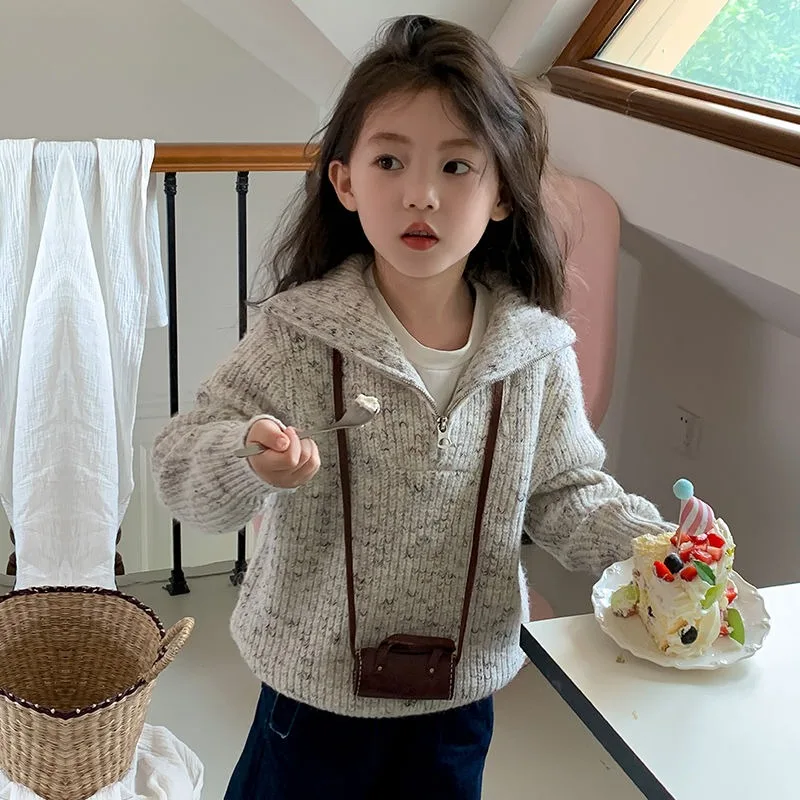 Girls' Semi Open Neck Sweater Jacket for Autumn and Winter, Korean Style Zipper Knitted Top, Girls' Sweater
Girls' Semi Open Neck Sweater Jacket for Autumn and Winter, Korean Style Zipper Knitted Top, Girls' Sweater