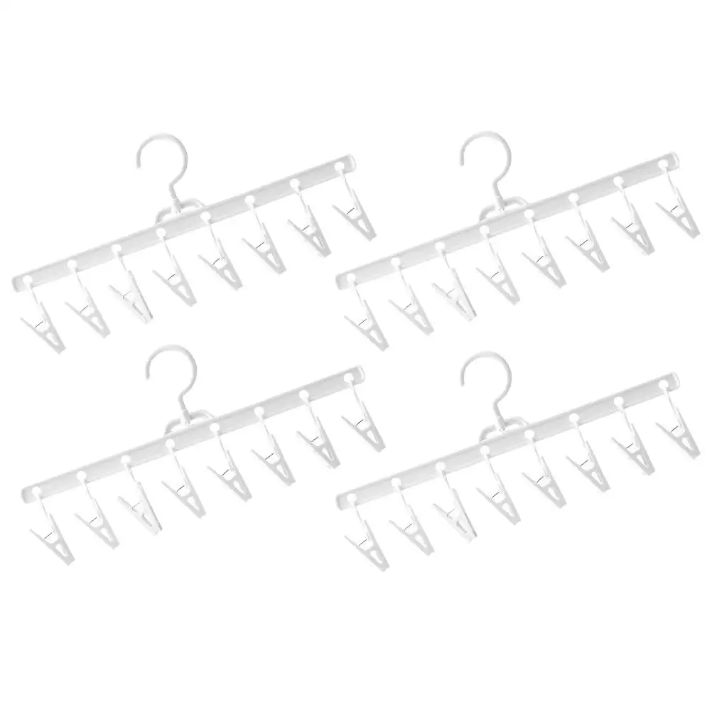 4 Pcs White Socks Hanger Drying Rack with Clips for Clothes Underwear Towels Rotatable 360 Degrees Anti Slip Sturdy Construction
4 Pcs White Socks Hanger Drying Rack with Clips for Clothes Underwear Towels Rotatable 360 Degrees Anti Slip Sturdy Construction