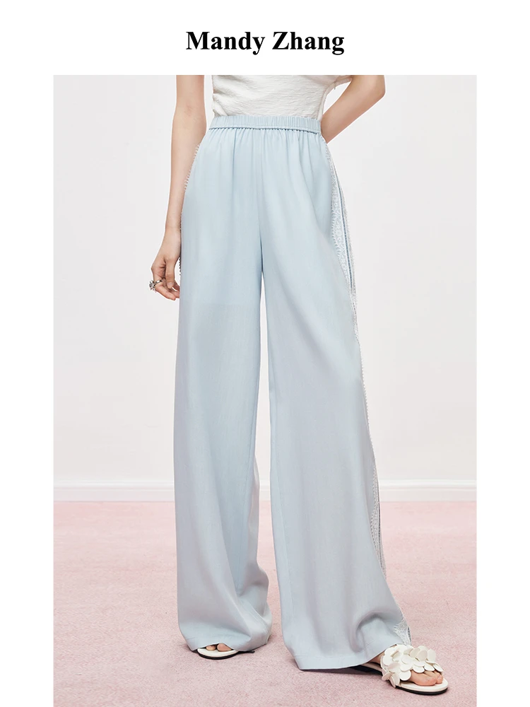 MandyZhang Vacation Style Romantic Carved Lace Trim Straight Leg Casual Pants Cool Linen Long Pants Women's Fashion
MandyZhang Vacation Style Romantic Carved Lace Trim Straight Leg Casual Pants Cool Linen Long Pants Women's Fashion