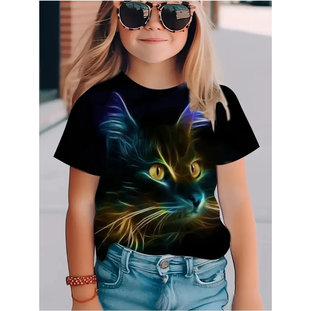 Kids Girls Clothes Cute Cat 3D Print Summer Short Sleeves Graphic T Shirts Outdoor Clothes for Children Cute Style Girl T-Shirt
Kids Girls Clothes Cute Cat 3D Print Summer Short Sleeves Graphic T Shirts Outdoor Clothes for Children Cute Style Girl T-Shirt