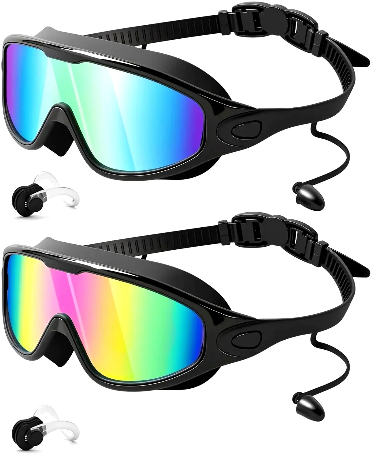 2 Pack Anti Fog Swimming Goggles for Men Women – Polarized & Clear Adult Swim Goggles with UV Protection, 180° Wide View Leak Proof, Includes Ear Plugs and Nose Clip (Pool Beach Essentials)
2 Pack Anti Fog Swimming Goggles for Men Women – Polarized & Clear Adult Swim Goggles with UV Protection, 180° Wide View Leak Proof, Includes Ear Plugs and Nose Clip (Pool Beach Essentials)
