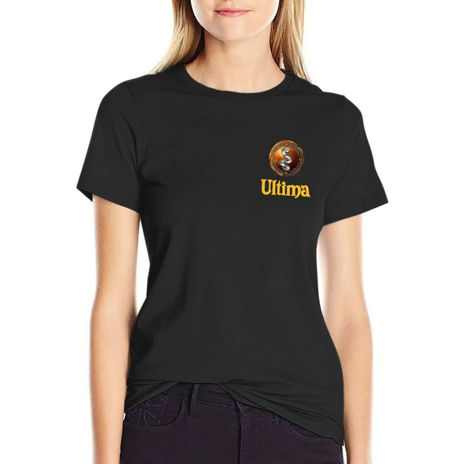 Ultima Logo Serpent Black Gate T-Shirt new edition blacks hippie clothes clothes for woman
Ultima Logo Serpent Black Gate T-Shirt new edition blacks hippie clothes clothes for woman