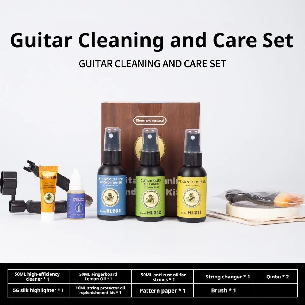 NEW 9PCS Guitar Polish Cleaning Kit Guitar Care Maintenance Pipa Lemon Oil String Rust Prevention Guitar Cleaning Maintenance
NEW 9PCS Guitar Polish Cleaning Kit Guitar Care Maintenance Pipa Lemon Oil String Rust Prevention Guitar Cleaning Maintenance