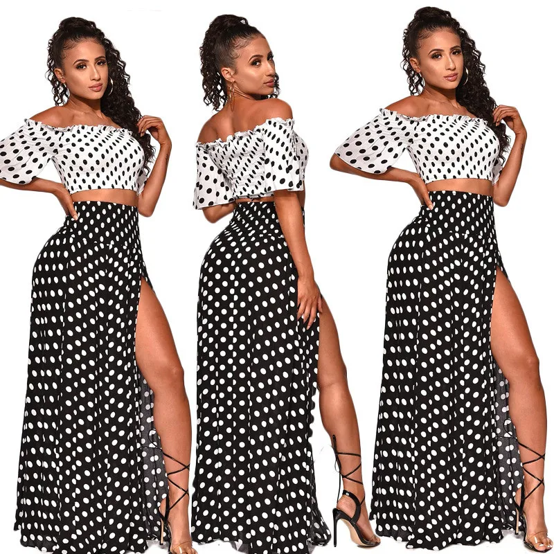 Casual Beach Sle Polka Dot off oulder Split Skirt Set K9338 Women's Faion Two Piece Set Open Slit Dr Spring 206
Casual Beach Sle Polka Dot off oulder Split Skirt Set K9338 Women's Faion Two Piece Set Open Slit Dr Spring 206