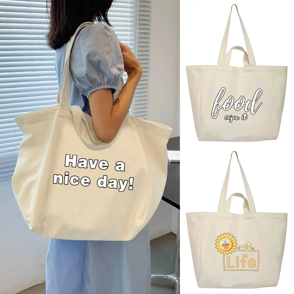 Fashion Casual Versatile Food Printing Shopp Bags Large Capacity Student Shoulder Bag Minimalist Aesthetic Tote Bag Storage Bag
Fashion Casual Versatile Food Printing Shopp Bags Large Capacity Student Shoulder Bag Minimalist Aesthetic Tote Bag Storage Bag
