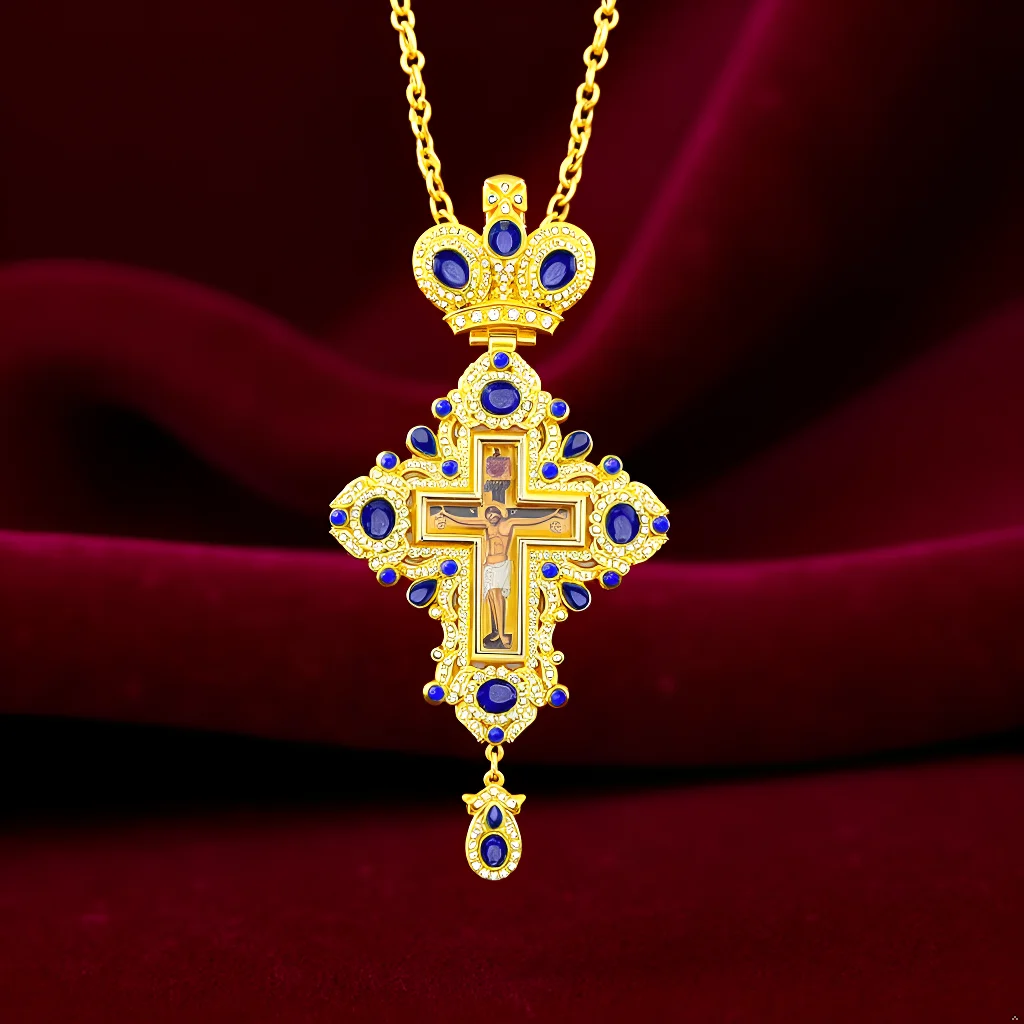 HTISOK Orthodox Cross Pendant Jesus Pendant Zinc Alloy Gold-Plated Rhinestone Crown Gift for Priest Orthodox Cross Pendant
HTISOK Orthodox Cross Pendant Jesus Pendant Zinc Alloy Gold-Plated Rhinestone Crown Gift for Priest Orthodox Cross Pendant