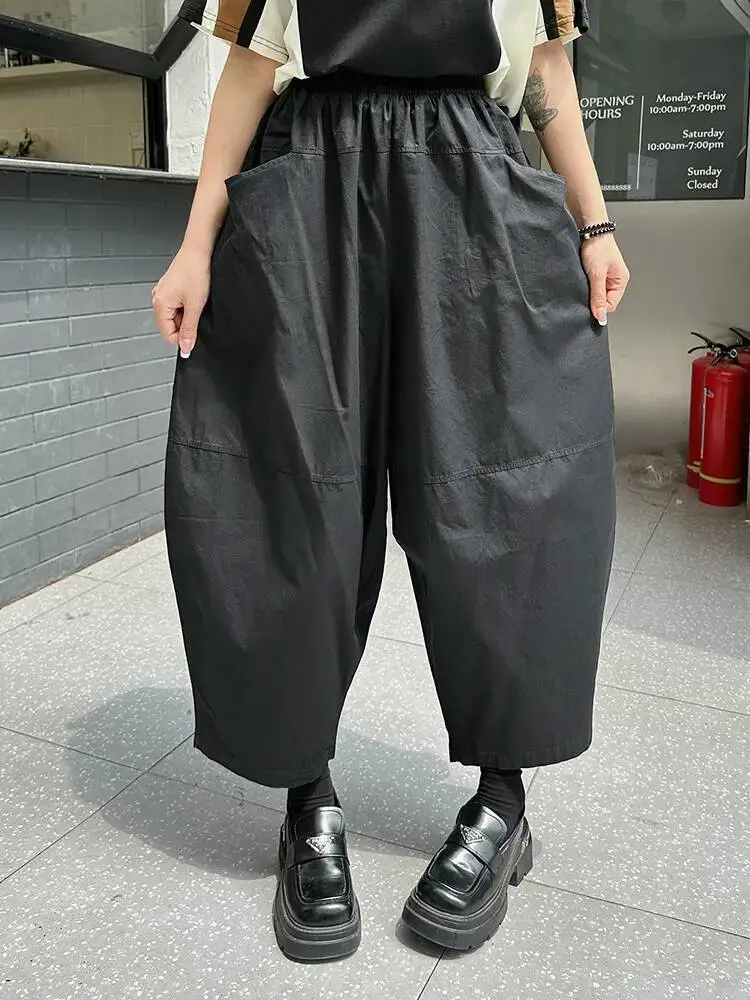 Elastic Waist Black High Brief Pocket Casual Harem Pants New Trousers Women Fashion Spring Autumn 2026 1DRM
Elastic Waist Black High Brief Pocket Casual Harem Pants New Trousers Women Fashion Spring Autumn 2026 1DRM