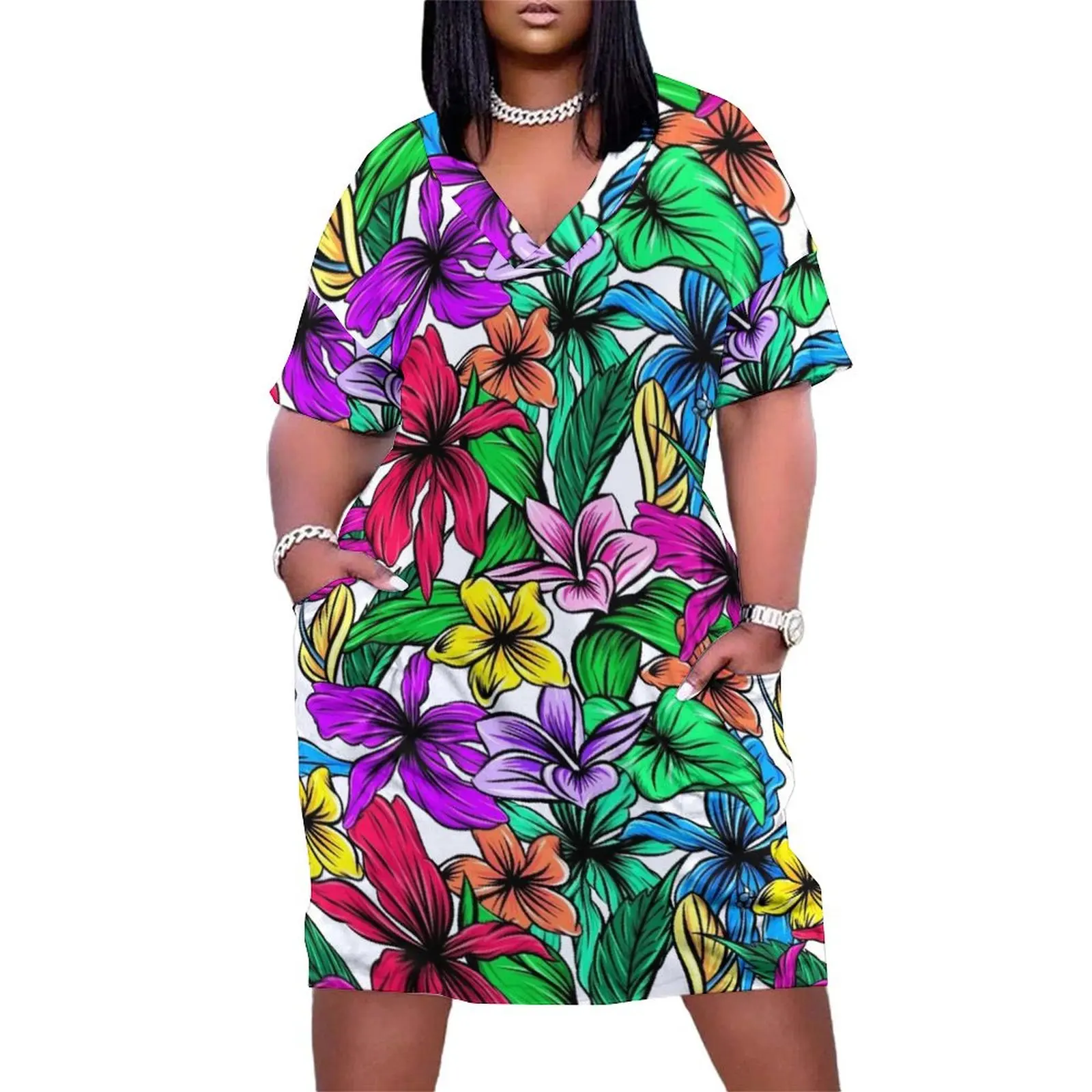 Vibrant Tropical Hibiscus Floral Pattern Loose Pocket Dress long sleeve dress luxury woman party dress
Vibrant Tropical Hibiscus Floral Pattern Loose Pocket Dress long sleeve dress luxury woman party dress