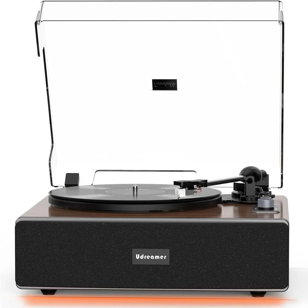 Bluetooth-Enabled All-in-One Turntable with Built-in Speakers, Auto Stop, Adjustable Lighting, 33/45 RPM Belt Drive
Bluetooth-Enabled All-in-One Turntable with Built-in Speakers, Auto Stop, Adjustable Lighting, 33/45 RPM Belt Drive