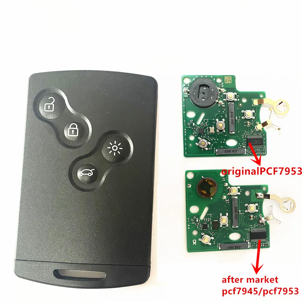new HandsFree keyless Car Key 4 Buttons PCF7945/PCF7953 4A Chip 433Mhz for Renault Clio 4 Captur Passive
new HandsFree keyless Car Key 4 Buttons PCF7945/PCF7953 4A Chip 433Mhz for Renault Clio 4 Captur Passive